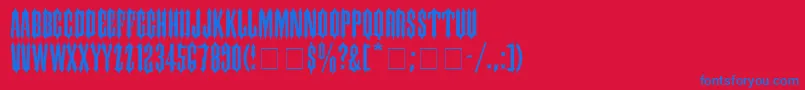 CantinaExpandedSsiSemiExpanded Font – Blue Fonts on Red Background