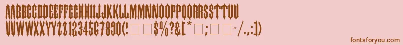 フォントCantinaExpandedSsiSemiExpanded – ピンクの背景に茶色のフォント