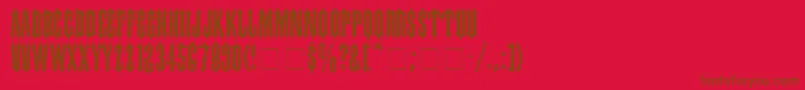 CantinaExpandedSsiSemiExpanded-Schriftart – Braune Schriften auf rotem Hintergrund