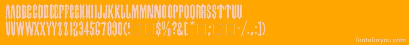 CantinaExpandedSsiSemiExpanded-Schriftart – Rosa Schriften auf orangefarbenem Hintergrund