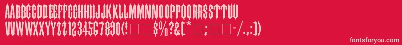 CantinaExpandedSsiSemiExpanded-fontti – vaaleanpunaiset fontit punaisella taustalla