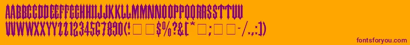 CantinaExpandedSsiSemiExpanded-fontti – violetit fontit oranssilla taustalla