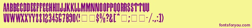 CantinaExpandedSsiSemiExpanded-fontti – violetit fontit keltaisella taustalla