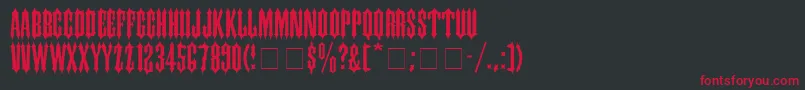 フォントCantinaExpandedSsiSemiExpanded – 黒い背景に赤い文字