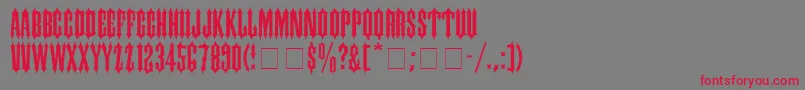 フォントCantinaExpandedSsiSemiExpanded – 赤い文字の灰色の背景