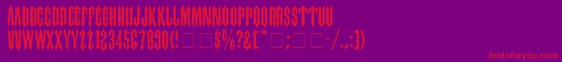 CantinaExpandedSsiSemiExpanded Font – Red Fonts on Purple Background
