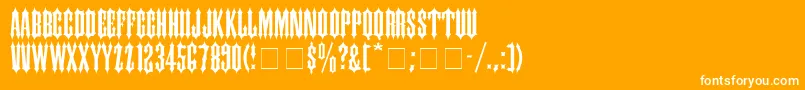 CantinaExpandedSsiSemiExpanded-Schriftart – Weiße Schriften auf orangefarbenem Hintergrund