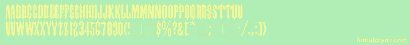 CantinaExpandedSsiSemiExpanded Font – Yellow Fonts on Green Background