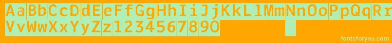 Solari Font – Green Fonts on Orange Background