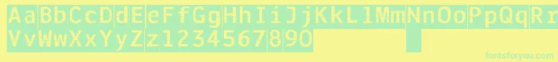 フォントSolari – 黄色い背景に緑の文字