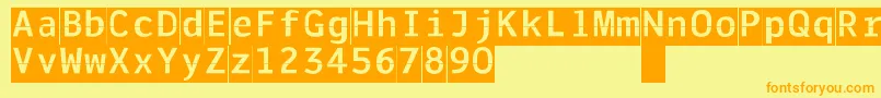 Solari Font – Orange Fonts on Yellow Background