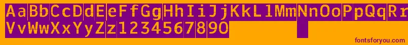 Solari Font – Purple Fonts on Orange Background