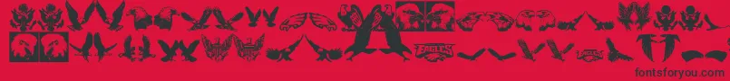 Eaglemania Font – Black Fonts on Red Background