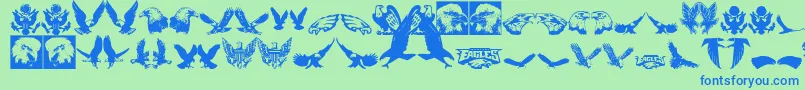 fuente Eaglemania – Fuentes Azules Sobre Fondo Verde