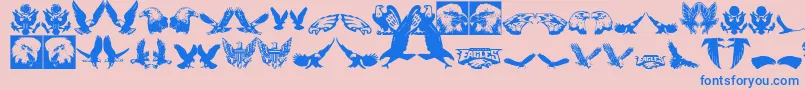 Eaglemania Font – Blue Fonts on Pink Background