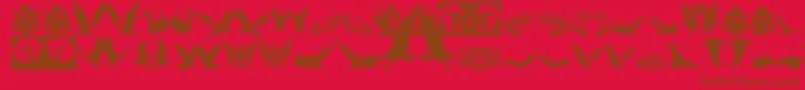 Eaglemania-Schriftart – Braune Schriften auf rotem Hintergrund