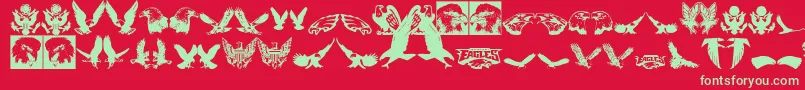 Eaglemania Font – Green Fonts on Red Background