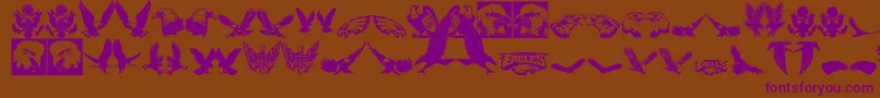Eaglemania Font – Purple Fonts on Brown Background