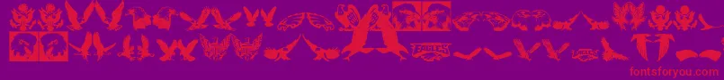 Eaglemania Font – Red Fonts on Purple Background