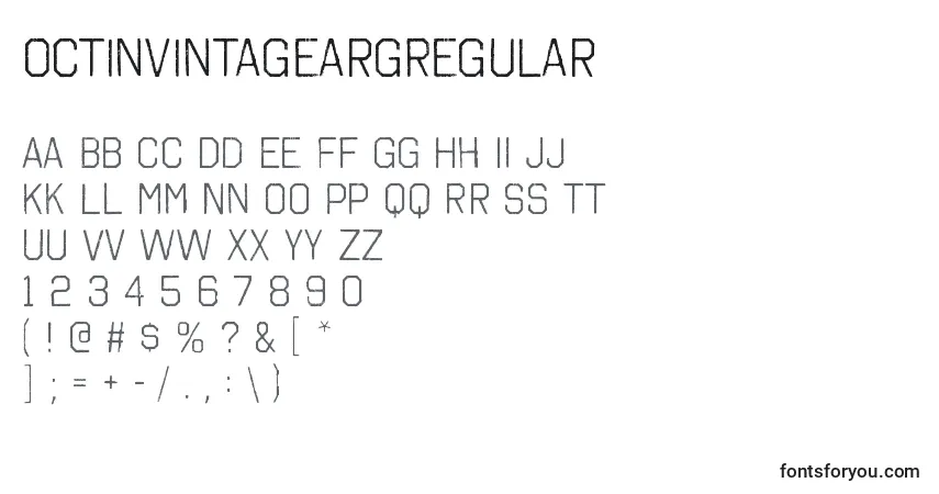 A fonte OctinvintageargRegular – alfabeto, números, caracteres especiais