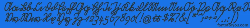 RastenburgSchraegU1sy Font – Black Fonts on Blue Background