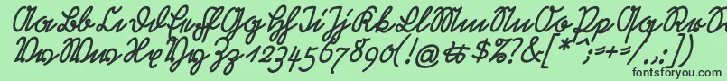 フォントRastenburgSchraegU1sy – 緑の背景に黒い文字
