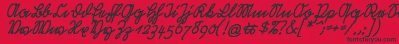 RastenburgSchraegU1sy Font – Black Fonts on Red Background