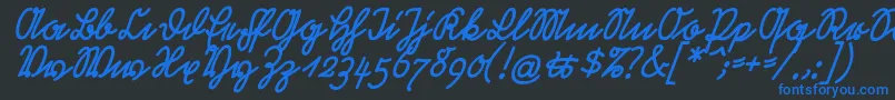 RastenburgSchraegU1sy-Schriftart – Blaue Schriften auf schwarzem Hintergrund