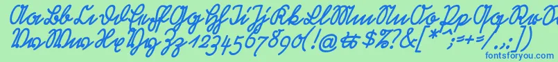 RastenburgSchraegU1sy Font – Blue Fonts on Green Background