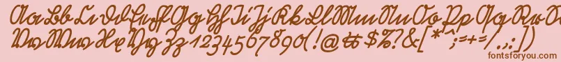 Шрифт RastenburgSchraegU1sy – коричневые шрифты на розовом фоне