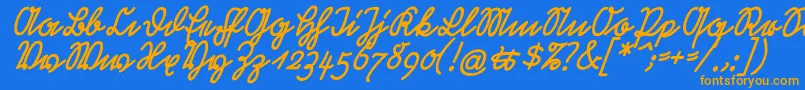 RastenburgSchraegU1sy Font – Orange Fonts on Blue Background
