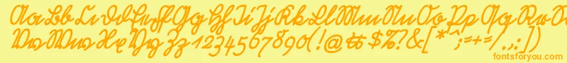 RastenburgSchraegU1sy Font – Orange Fonts on Yellow Background