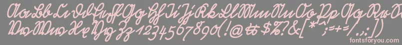 RastenburgSchraegU1sy-Schriftart – Rosa Schriften auf grauem Hintergrund
