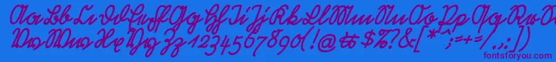 Шрифт RastenburgSchraegU1sy – фиолетовые шрифты на синем фоне