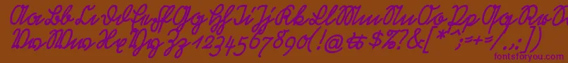 RastenburgSchraegU1sy Font – Purple Fonts on Brown Background