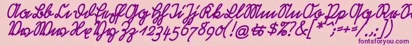 Шрифт RastenburgSchraegU1sy – фиолетовые шрифты на розовом фоне