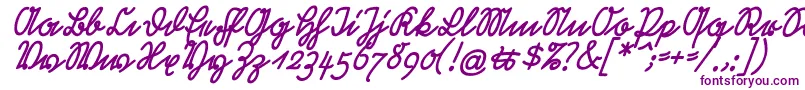 フォントRastenburgSchraegU1sy – 白い背景に紫のフォント