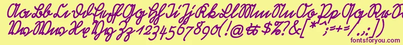 RastenburgSchraegU1sy Font – Purple Fonts on Yellow Background