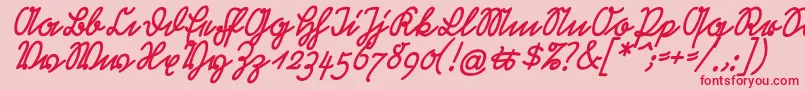 RastenburgSchraegU1sy Font – Red Fonts on Pink Background