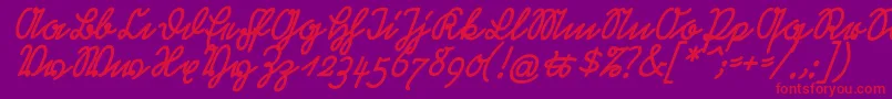 RastenburgSchraegU1sy Font – Red Fonts on Purple Background