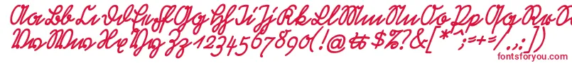 RastenburgSchraegU1sy-Schriftart – Rote Schriften auf weißem Hintergrund
