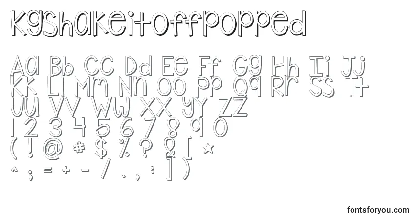 A fonte Kgshakeitoffpopped – alfabeto, números, caracteres especiais