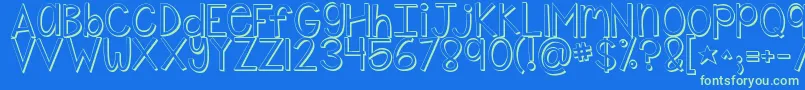 Kgshakeitoffpopped Font – Green Fonts on Blue Background