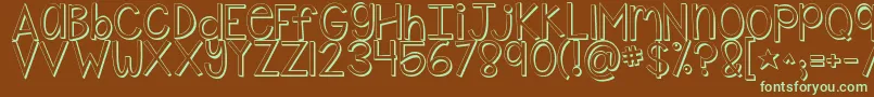 Kgshakeitoffpopped Font – Green Fonts on Brown Background