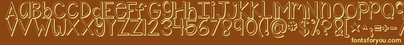 Kgshakeitoffpopped Font – Yellow Fonts on Brown Background