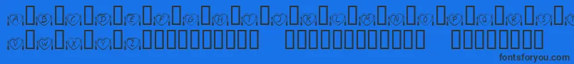 KrAnniversaryDinner Font – Black Fonts on Blue Background