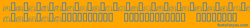 KrAnniversaryDinner Font – Blue Fonts on Orange Background
