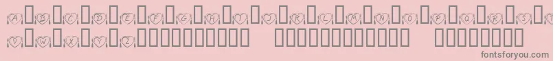 フォントKrAnniversaryDinner – ピンクの背景に灰色の文字