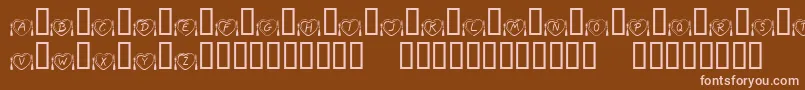 Czcionka KrAnniversaryDinner – różowe czcionki na brązowym tle