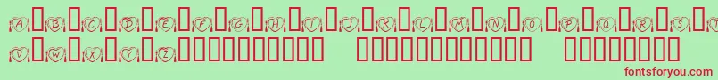 KrAnniversaryDinner Font – Red Fonts on Green Background